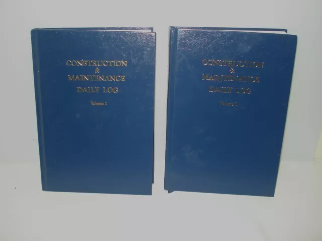 Construction and Maintenance Daily Log Volumes 1 & 2  (7x10") - New * Unsealed *