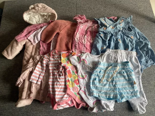Bundle of Baby Girls Clothes Age 0 to 3 Months. Collection Of  12 Items