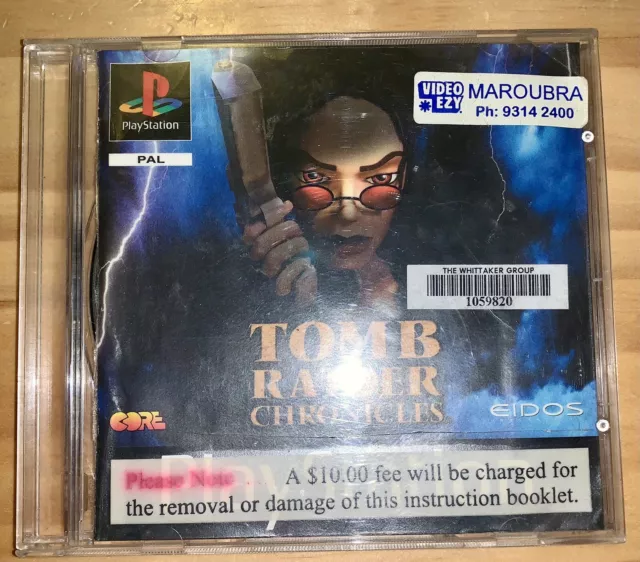 Tomb Raider Chronicles PS1 Manual Ex Rental PS2 PS3 PSX 2000 Sony PlayStation