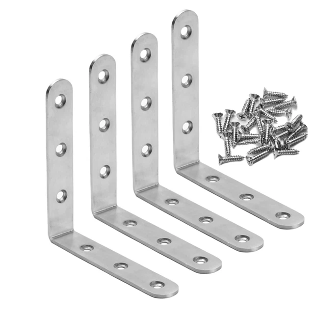 Stainless Steel L-shaped Angle Bracket Joint Wall Shelf Suppourt Corner Brace