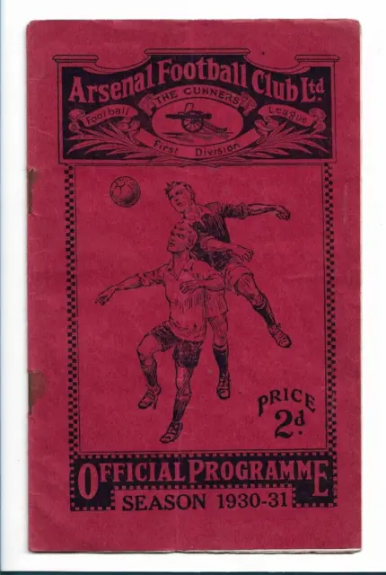 1930/31 Arsenal (Champions) v Bolton Wanderers Football League Division 1