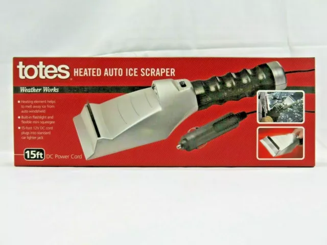 Heated Auto Electric Windshield Ice Scraper W/Flashlight Snow Melter  Removal Car