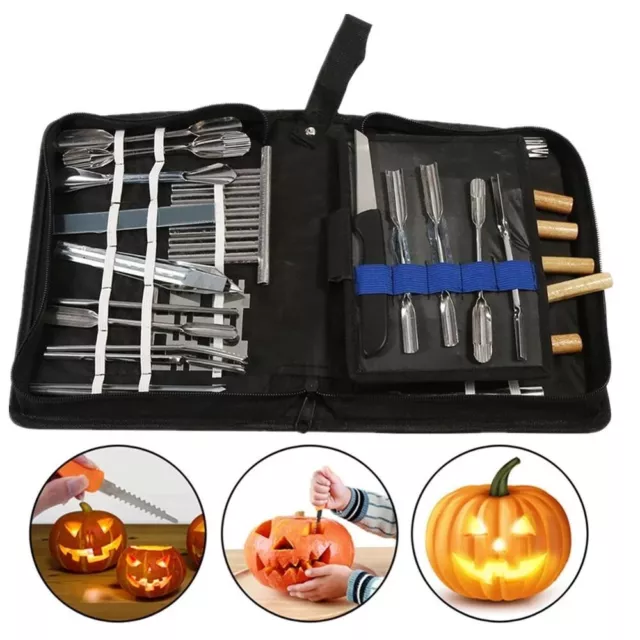 46Pcs Carving Tools Metal Vegetable Fruit Food DIY Craft Carving Knife Kits 2