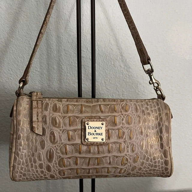 Dooney & Bourke Croc Embossed Leather Mini Barrel Bag Purse NILE COLLECTION