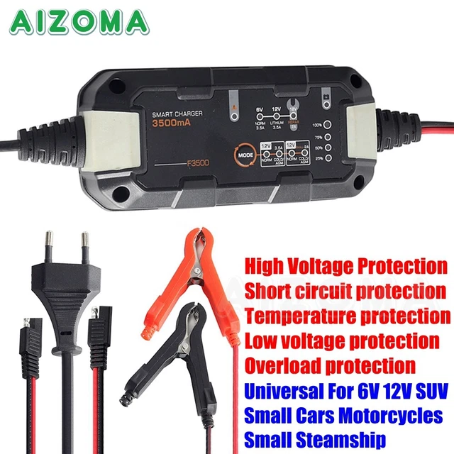 6V 12V Battery Charger Pulse Maintainer Trickle Charger For Motorcycles SUV ATV