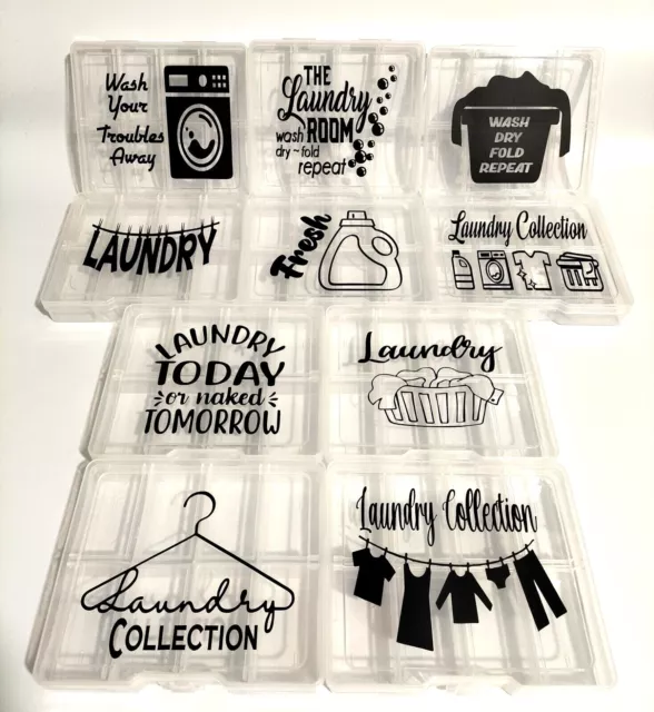 Laundry Theme Wax Melt Sample Box Vinyl Decal Sticker Label HB Home Bargain Box