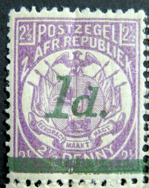 SOUTH AFRICA - TRANSVAAL 1895 SG214 1d. ON 2½d. BRIGHT MAUVE -  MNH