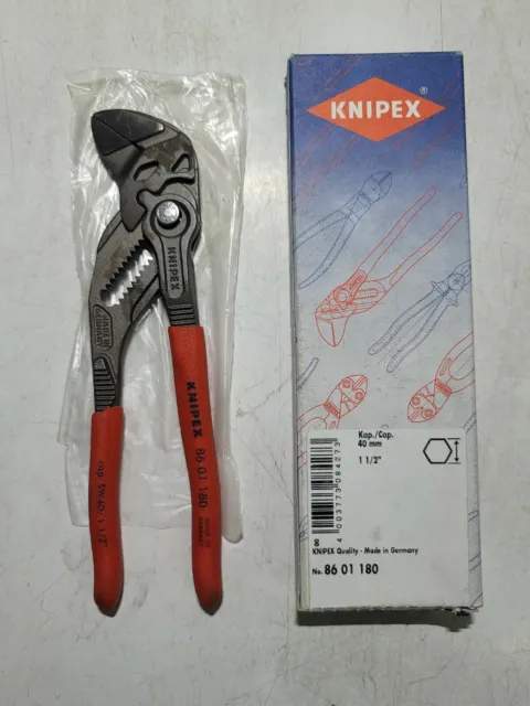 Knipex 7" Adjustable Pliers Wrench 1-1/2" Jaw Opening! No Pinch Handle #8601180