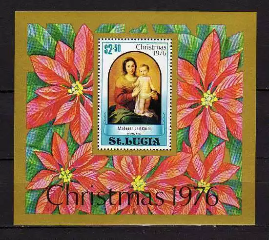 15579) ST. LUCIA 1976 MNH** Nuovi** Christmas - Natale - S/S...