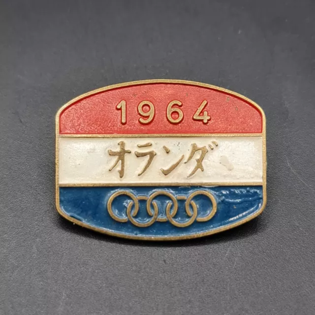 Olympic Games Tokyo 1964 Holland NOC Team Badge Pin