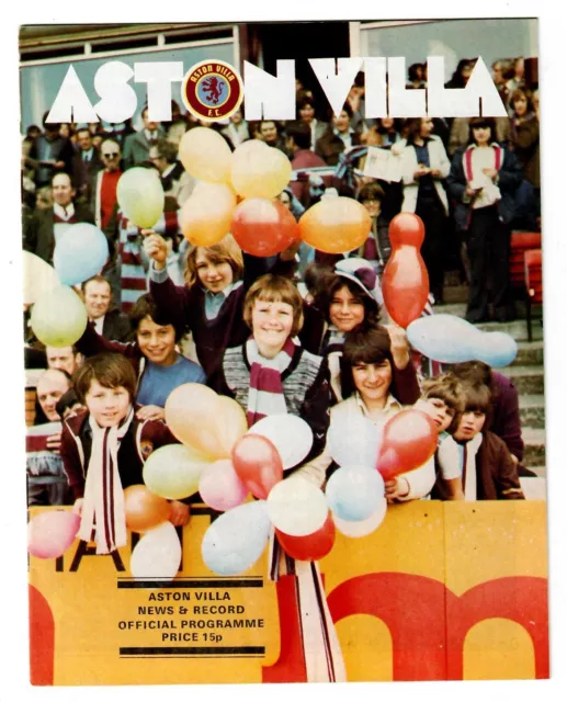 Aston Villa v Leicester City - 1976-77 First Division - Football Programme