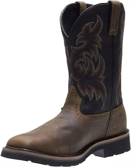 Wolverine Rancher WP Steel Toe Work Boots- Black/Brown, Men's M Width Sizes