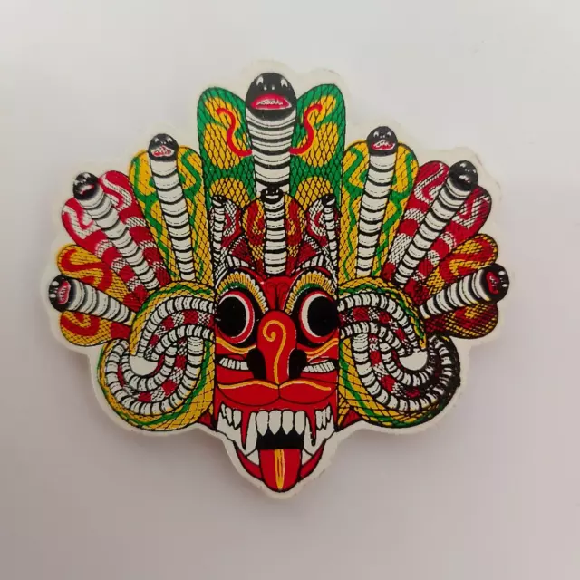 Wooden Traditional Sri Lankan Handmade Devil Mask Refrigerator Door Magnet New