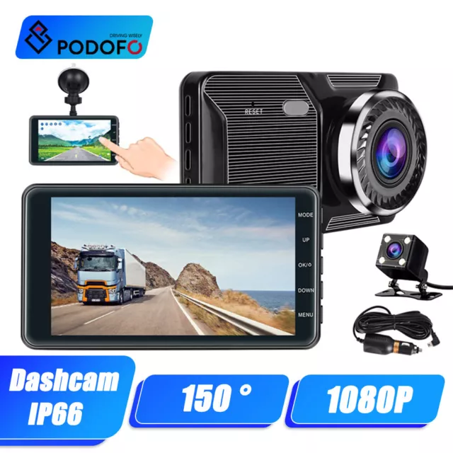 Dashcam DVR 1080P Dual Lens Videorecorder Nachtsicht KFZ Autokamera Bildschirm4"