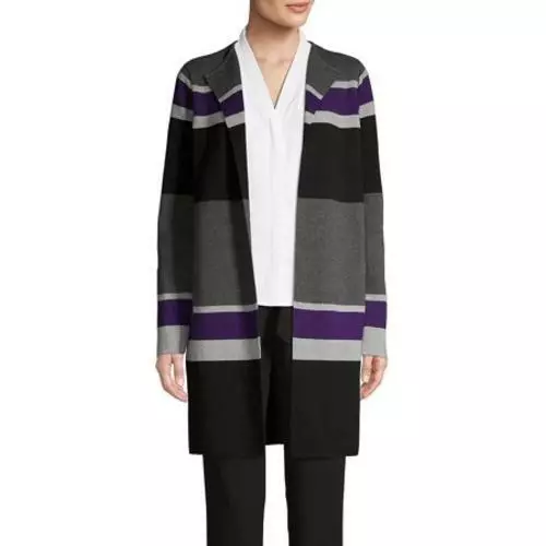 MSRP $139 Calvin Klein Petite Striped Open-Front Cardigan Size PXL 2
