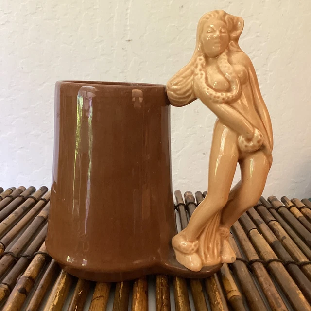 Hawaiian Women - Brown Mug - Unbranded  - 6.5” Tall- Vintage