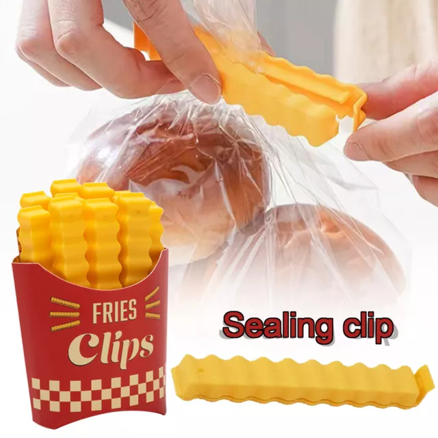 12pcs French Fries Shaped Sealing Clips Refrigerator Magnetic Food Bag Sealer