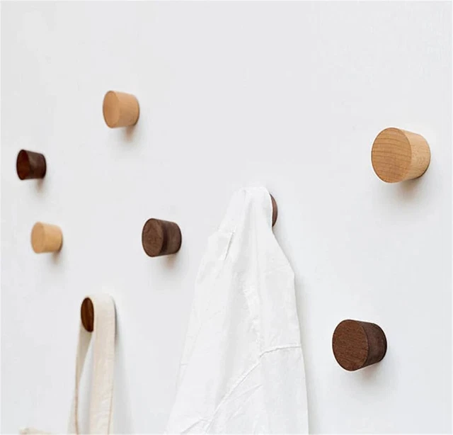 Solid Wood Hook Wall Hook Decorative Coat Hook Beech Black Walnut Hook