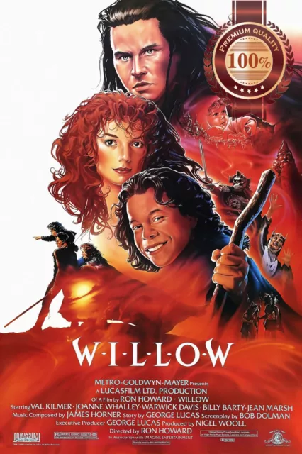 WILLOW GEORGE LUCAS 1988 80s FILM MOVIE ORIGINAL CINEMA PRINT PREMIUM POSTER