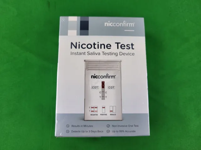 Dispositivo de prueba instantánea de saliva oral de prueba de nicotina Nicconfirm vencimiento 31/05/22