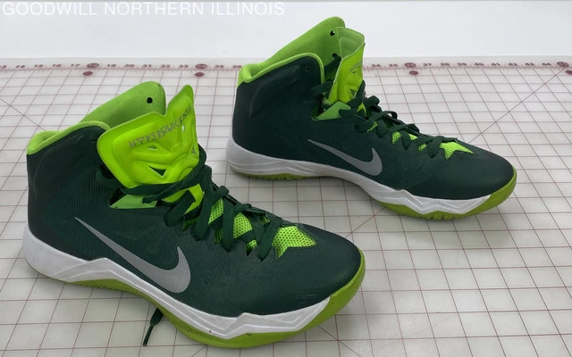 MEN'S NIKE LUNAR Hyperquickness TB Lime/Dark Green Sneakers, Size