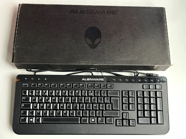 GENUINE ORIGINAL DELL Alienware USB Keyboard AZERTY Layout NEW 57T16 ...