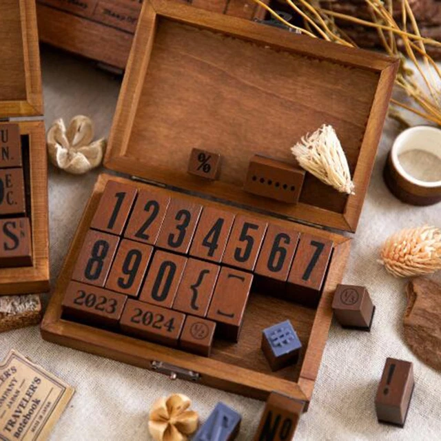 Wood Stamps Seal 13.5x9x3cm Decoration Exquisite Rich Pattern Handbooks