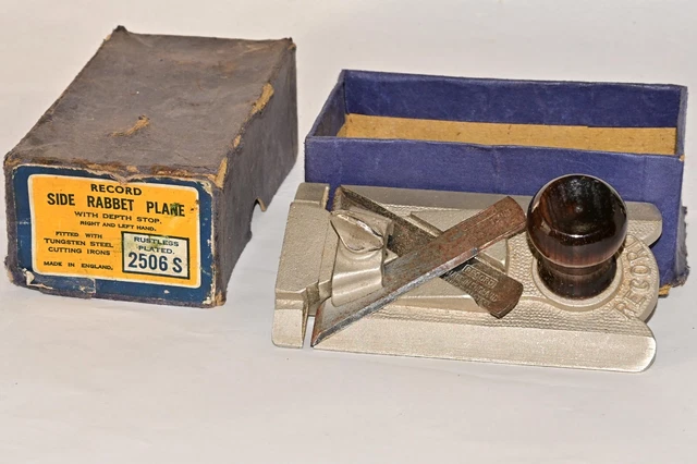 Vintage Record No 2506S Side Rebate Plane w Depth Stop  good with one fault