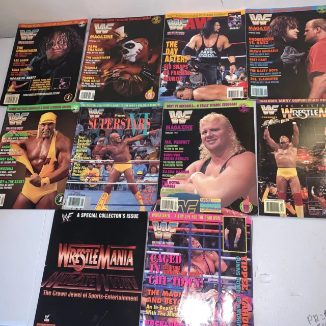 Vintage Wrestling Magazine Lot - 10 Magazines Bulk Vintage Magazines WWF