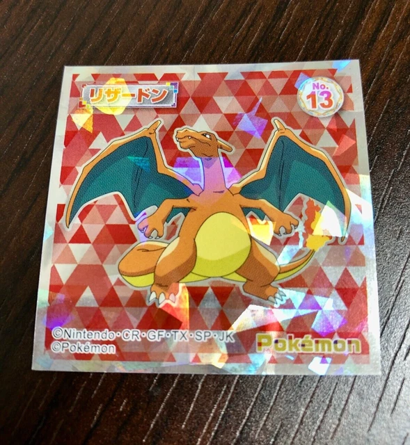 carta-pokemon-charizard-gengar-adesivo-sigillo-lotte-wafer-rosso-da