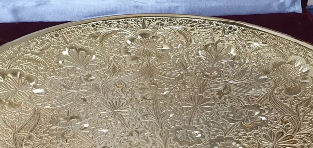 24 Carat Gold Plated Carved Plate - Wall Hanging - Brass Gold Plated ornament 2