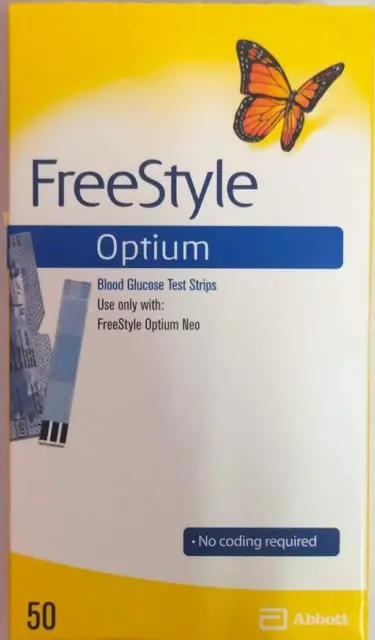 Abbott Freestyle Optium Sang Glucose Bandelettes de Test 50 Pièces