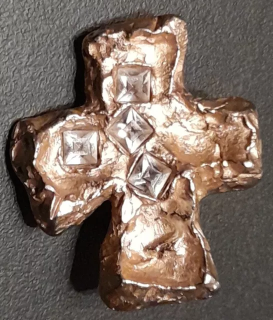 superbe boucle d'oreille orpheline Christian Lacroix 1980/90 métal doré cristal