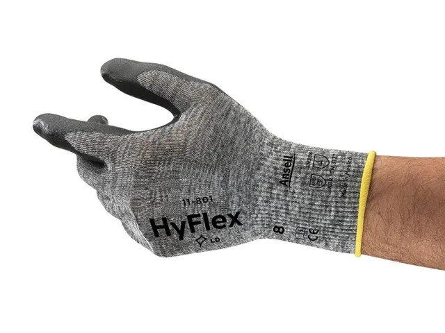 HyFlex 11-801 Multipurpose Gloves - Lightweight, Grip and Comfort, Size Small