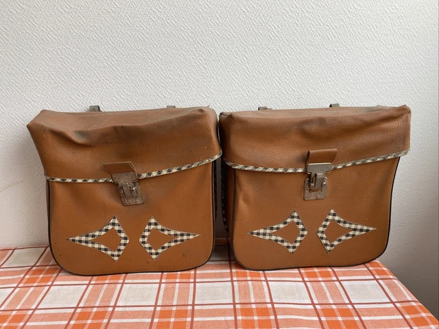 Sacoche Vélo Vintage Pour Vélosolex - Marron - Rétro - Occasion - Accessoire Cyclisme Ancien