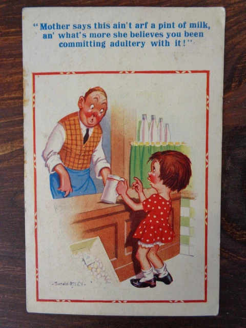 Vintage 'Donald McGill' Postcard Series No 633 - c1945 - D. Constance