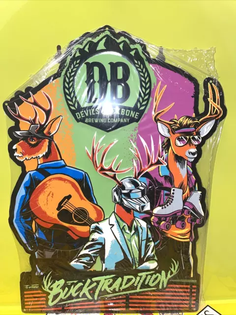 Devils Backbone DB BEER Sign Tacker  17X12” COOL DEER Buck NEW Virginia Brewery