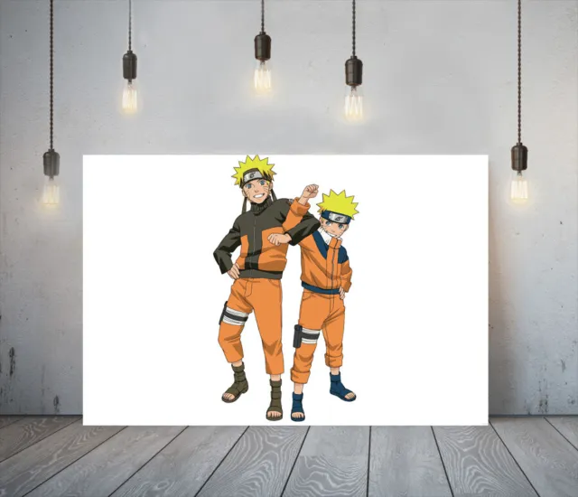 Naruto 3 -Deep Framed Canvas Anime Wall Art Picture Paper Print- Orange Yellow