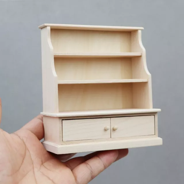 AirAds Dollhouse Furniture 1:12 Miniature Display Shelving Wood Cabinet Bookcase