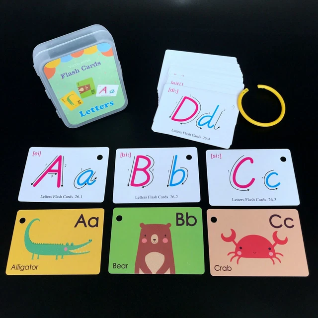 KIDS ENGLISH WORDS Learning Card Pocket Flashcards Early Educational ...