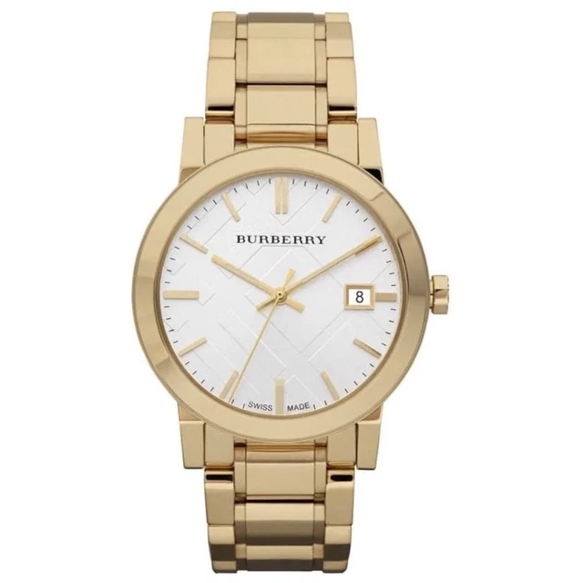 Burberry two tone mens watch discount