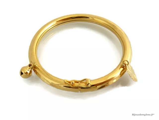 Bracelet,jonc,manchette, fine, ronde enfant fille bébé plaqué or Fermoir NEUF