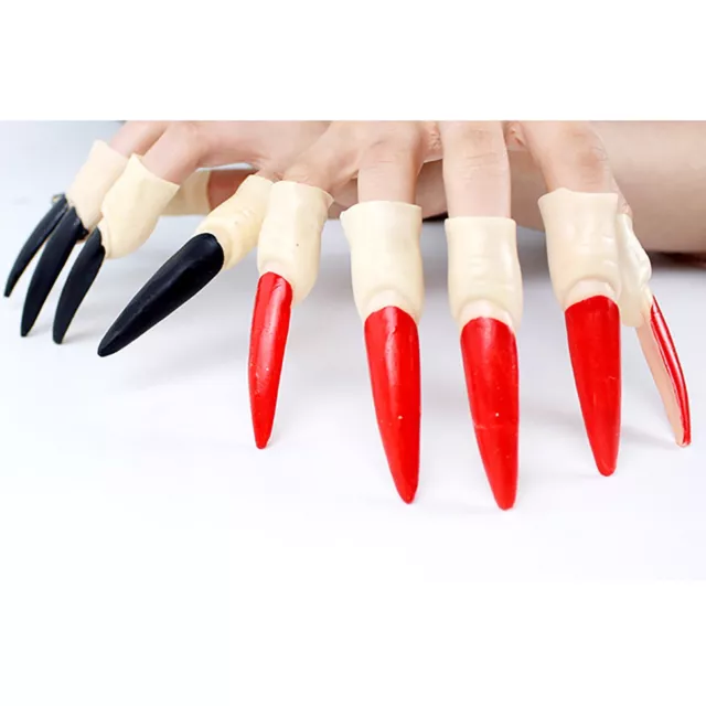 Womens Vampire False Nail Tips Witch False Nail Halloween Finger Arrow 10Pcs 3