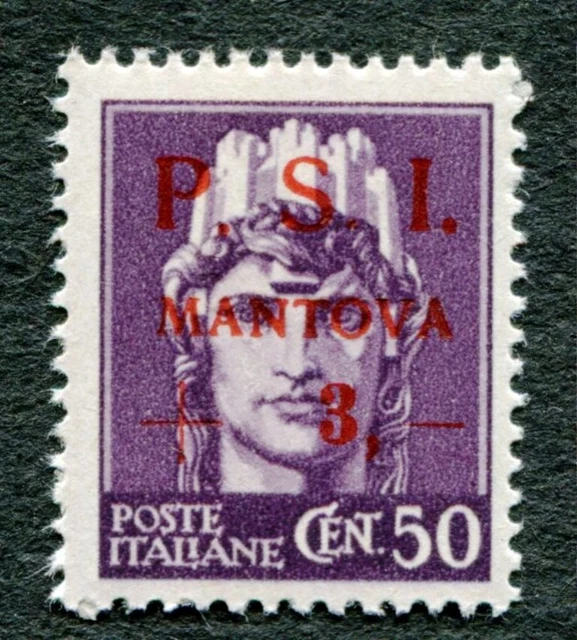 PSI MANTOVA 50c Italy - FIRST CITY ISSUE after FALL OF FASCISM, MNH/OG 1945 (54)