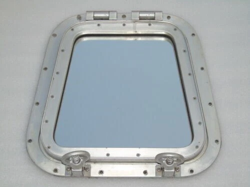 Hublot De Bateau En Alliage D'Aluminium 429x244 Mm - Vitre Acrylique 10 Mm Fumée - Ouverture 180° - Pour Bateau, Yacht, Camping-car