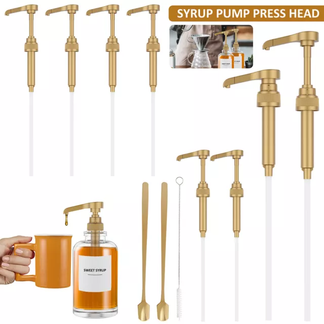 8Pcs Coffee Syrup Pump 750ml Bottle Reusable Bottle Dispenser Pressed Dispenser☯