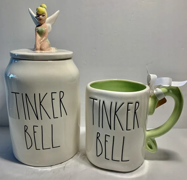 Disney Rae Dunn Tinker Bell Cookie Jar Canister With Bonus Mug New