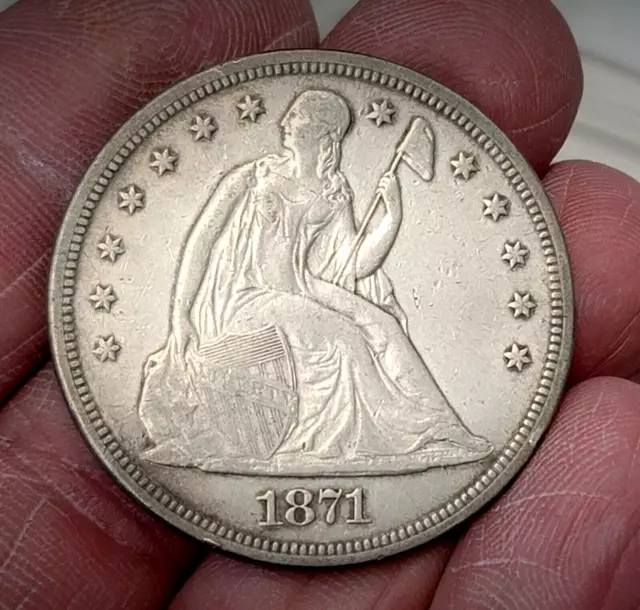 1871 $1 SEATED LIBERTY ONE DOLLAR NO RESERVE 👀SEE THE OTHERS We Listed A19