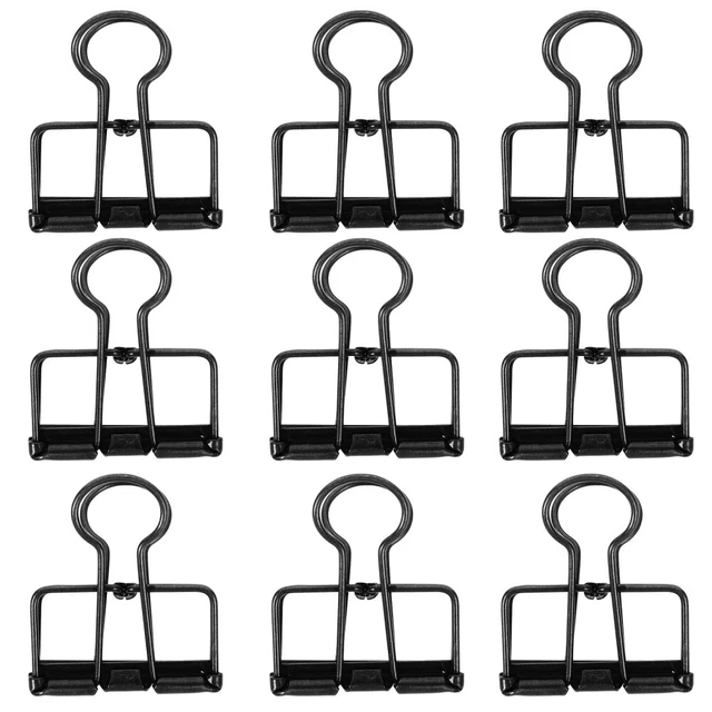 10 Stück Metall-Büroklammern, Binder-Clips, Akten-Büroklammern,