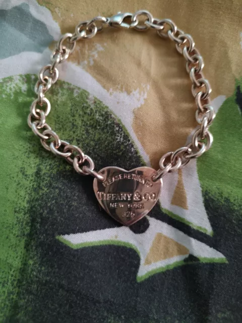 tiffany co 925 heart sterling silver bracelet